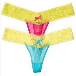 Honeydew Intimates Colorful Mesh Lace Thong Set - 2 Pack M/L NWT